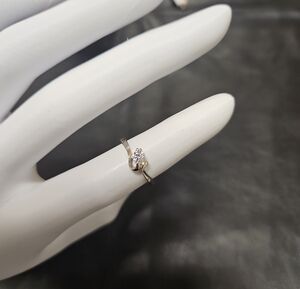 Classic Silver Tone Solitaire Twist Ring with CZ